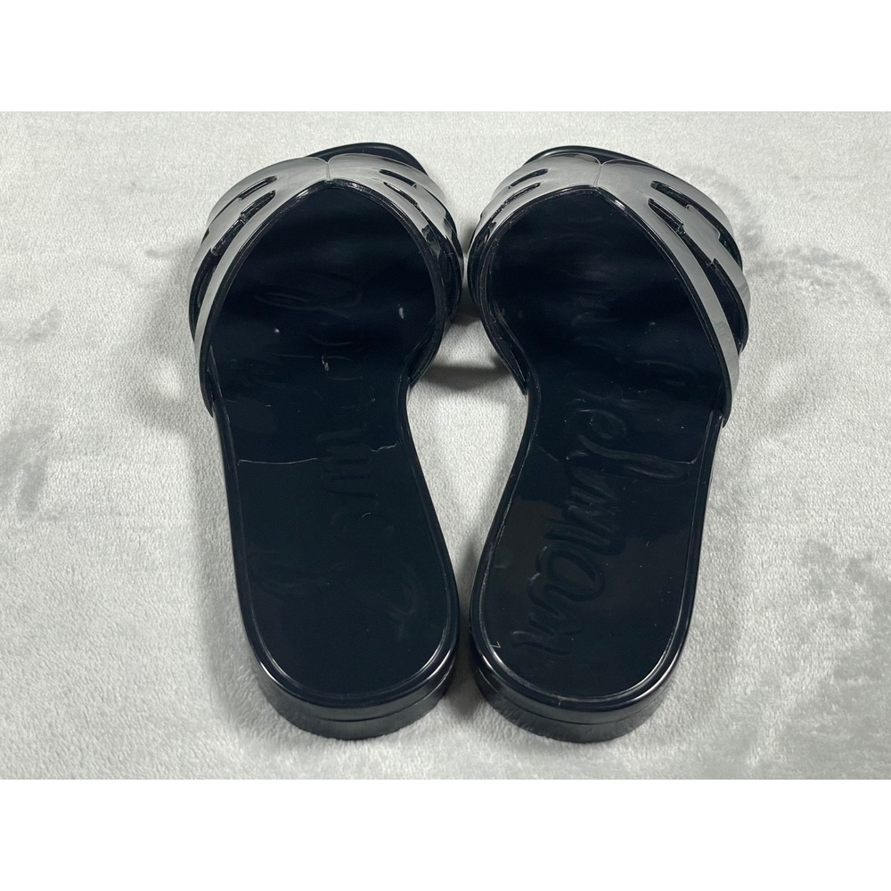 Sam Edelman Bay Jelly Slide Sandals Women's US 8 Black Jelly Logo Slip On Slides - Picture 6 of 14